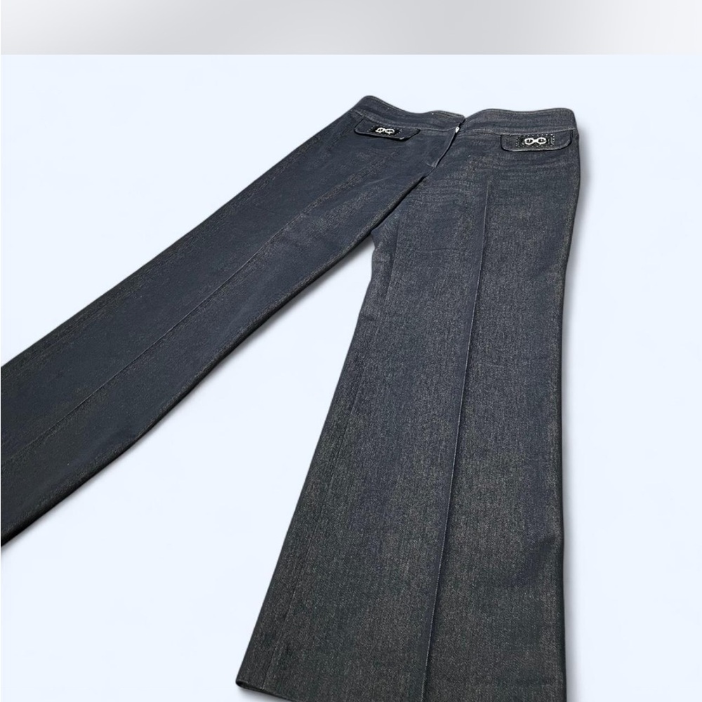 Pierri New York Dark Blue Straight Leg Flared Pants